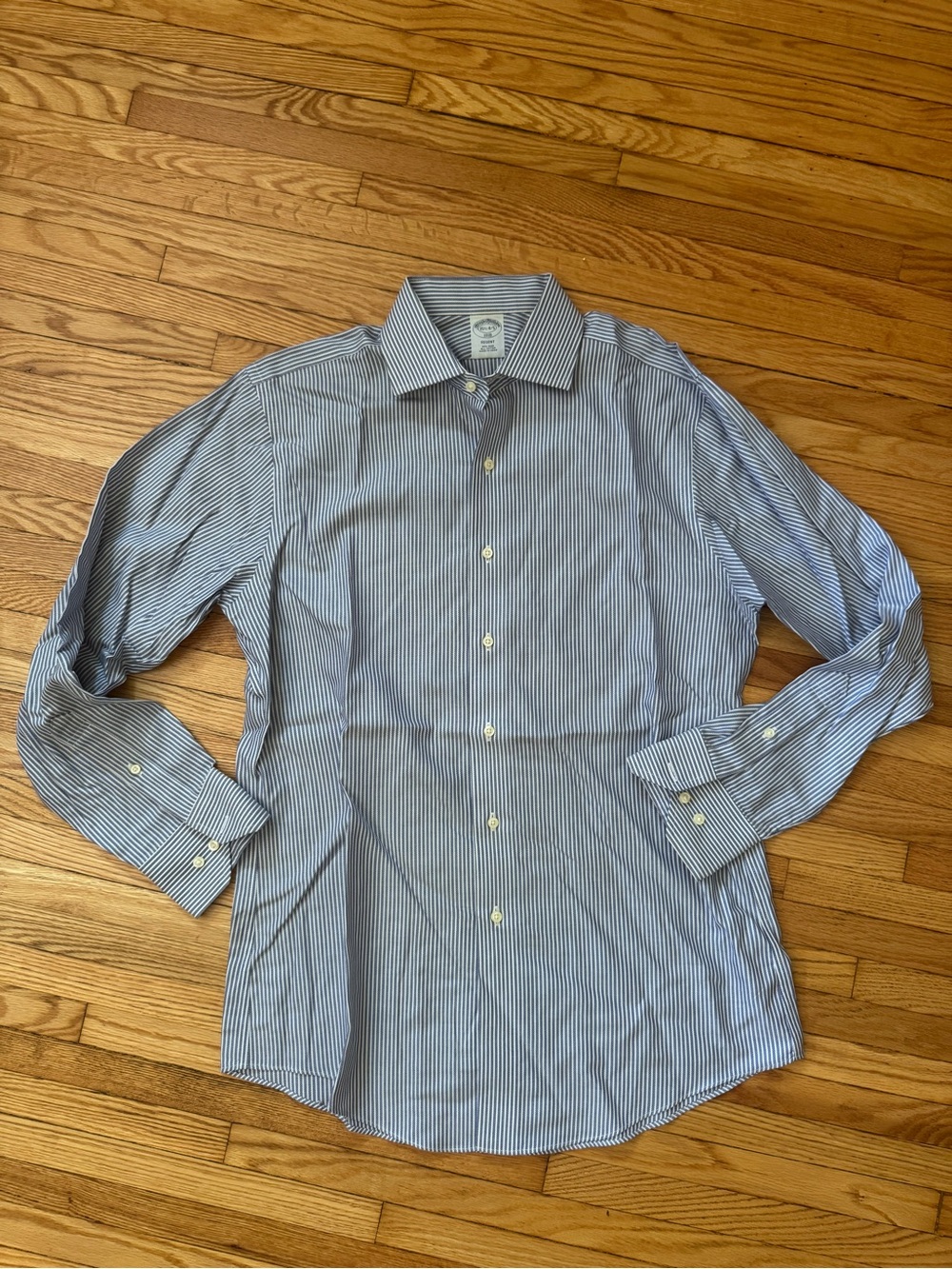 Brooks Brothers Blue and White Pinstripe Dress Shirt